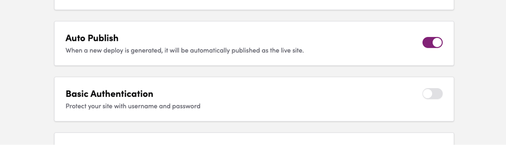 Screenshot: Scroll down to “Basic Authentication”