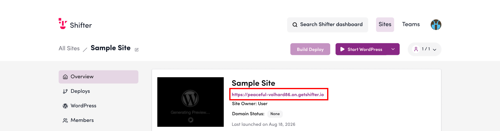 Screenshot: Click the URL