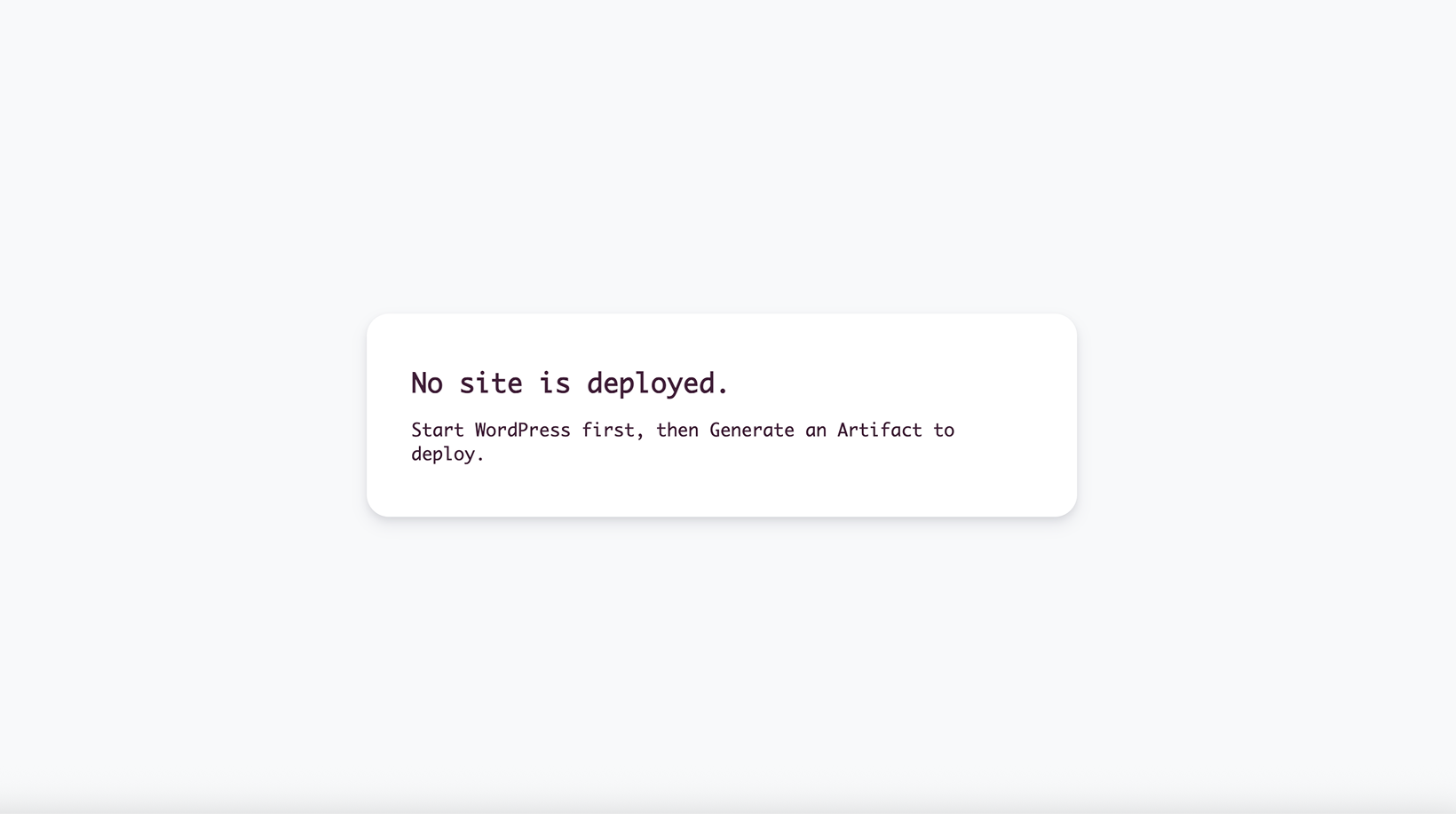 Screenshot: When you access the site, you can confirm that all content has been deleted.