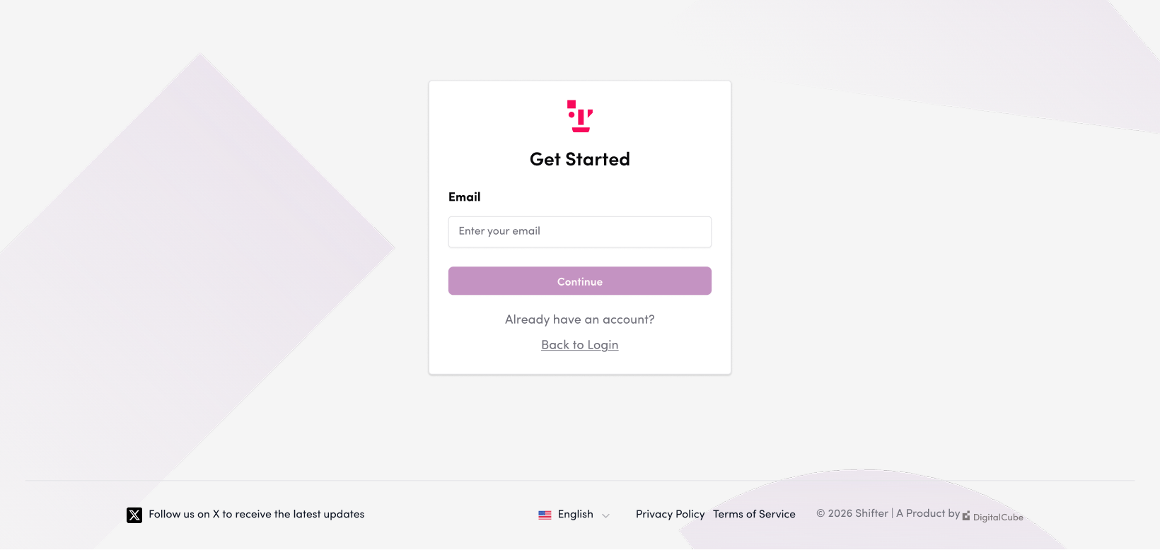 Screenshot: Go to https://go.getshifter.io/signup