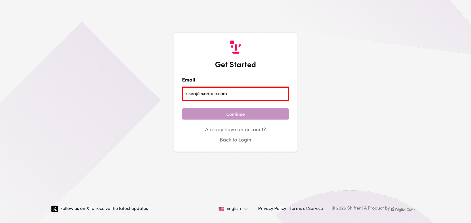 Screenshot: Enter a valid email address in the “Email Address” field