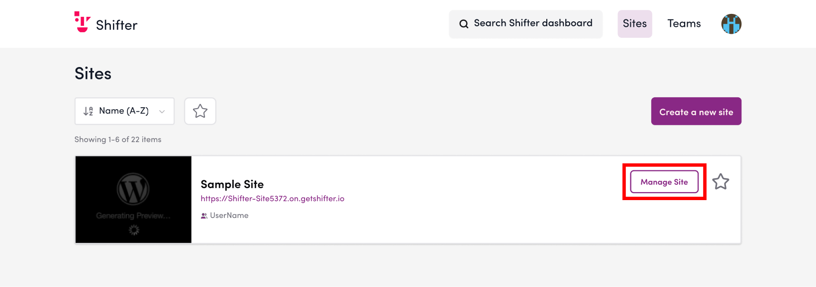 Screenshot: https://go.getshifter.io