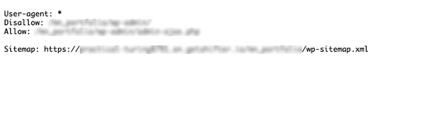 Screenshot: robots.txt opens