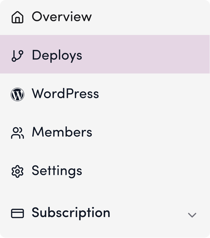 Screenshot: Click “Overview” for the target site