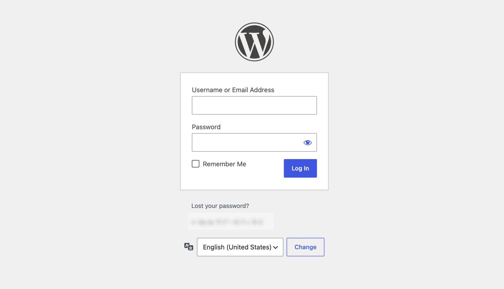 Screenshot: The WordPress login screen will appear
