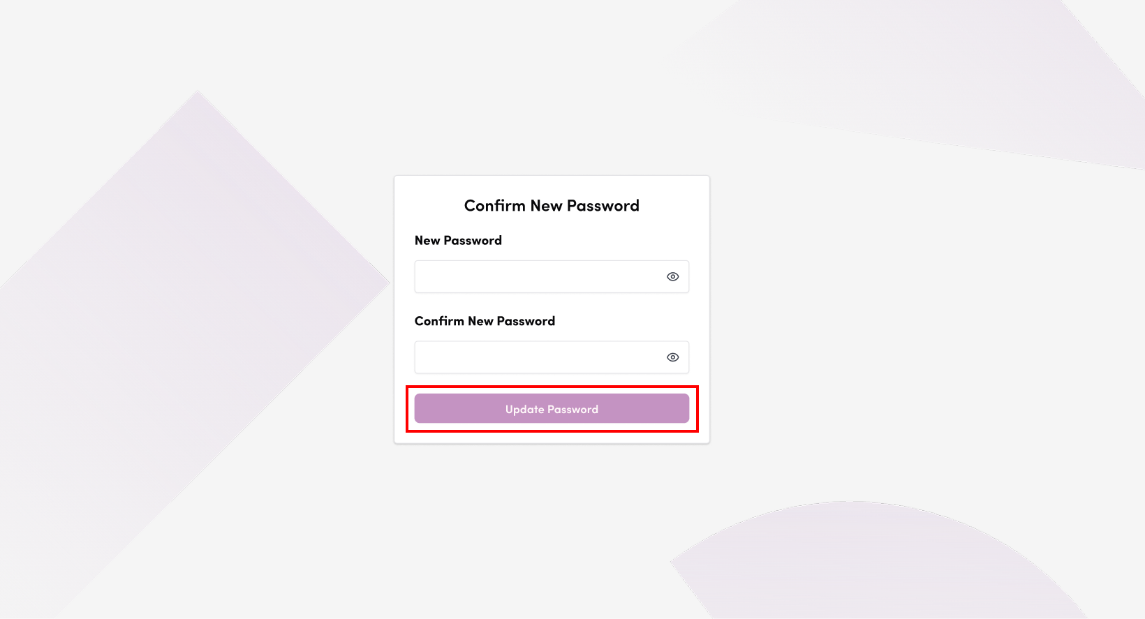 Screenshot: Enter your new password and click the “Reset Password” button to apply the new password.