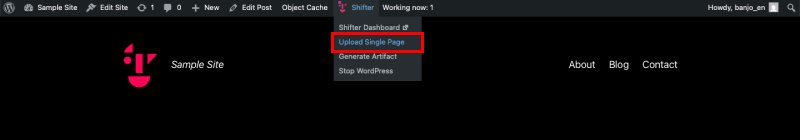 Screenshot: Click [Upload Single Page]
